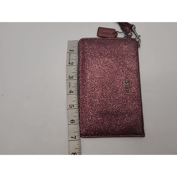 Coach Metallic Cherry Glitter Small Wristlet F64585 Wallet Horses Logo Clutch - Picture 8 of 10